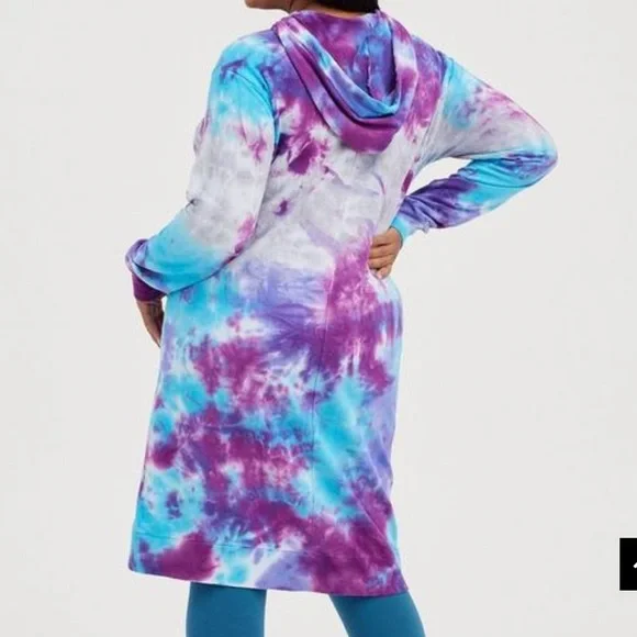 Midi French Terry Hoodie Dress Tie Dye - Picture 4 of 4